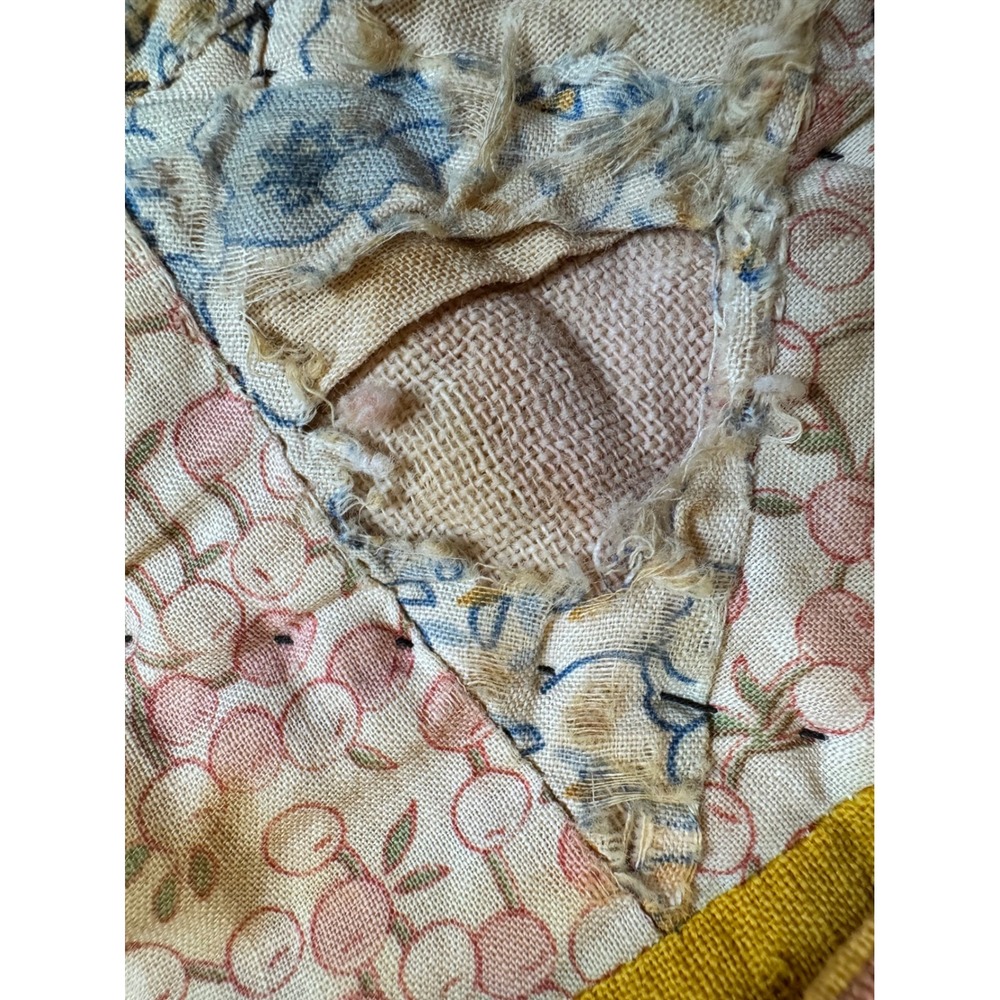 Vintage 1930-50s Grandma Made Cutter Quilt Flour Sack Cotton 80x71 Patchwork - Picture 6 of 11